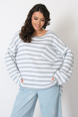 Джемпер М 3322/серо-белый