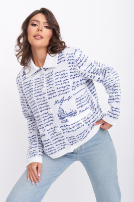 Жакет Д 3307/бело-джинсовый Жакет Д 3307/бело-джинсовый