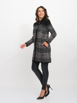 Кардиган В 1742 ст/черный-фуксия Кардиган В 1742 ст/черный-фуксия