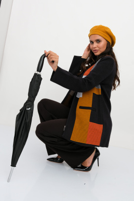 Жакет Д 2649/сине-терракотовый Жакет Д 2649/сине-терракотовый