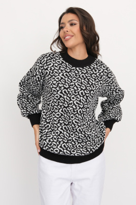 Джемпер 1-686/бело-черный Джемпер 1-686/бело-черный