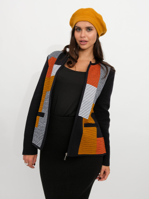 Жакет Д 2243/сине-терракотовый Жакет Д 2243/сине-терракотовый