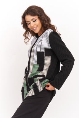 Жакет Д 3368/черно-зеленый Жакет Д 3368/черно-зеленый