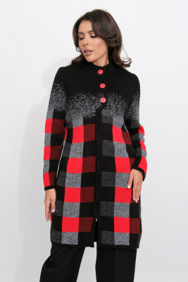 Кардиган К 675 ст/красный микс Кардиган К 675 ст/красный микс