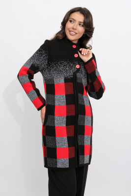 Кардиган К 675 ст/красный микс