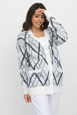 Жакет М 3247/бело-джинсовый Жакет М 3247/бело-джинсовый